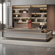 Wolin E0-level high-end boss table, president's table, light luxury modern office desk, office table and chair combination executive table, 2.8-meter table left side cabinet