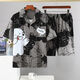 Mu Fengqing pajamas for men in summer short-sleeved thin plus fat plus size cartoon teenager men's home clothes two sets summer 6623 short-sleeved suit M standard (high 165100Jin [Jin equals 0.5 kg])