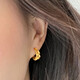 BMOI Old Phoenix 999 gold pure gold 5G gold wave pattern earrings 18K gold wheat earrings simple earrings and safe ears