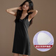 
Langsha pajamas for women in summer solid color new thin vest with chest pad in summer can wear nightgown casual and simple home clothes 11977 with chest pad M