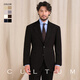 CULTUM Gentleman Armor Cavalry Twill Fabric CULTUM Business Commuting Anti-Wrinkle Easy-Care Suit Suit Men's Suit Black Two-piece Set 54 B