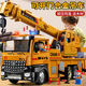 Crane Hoisting Machinery Toy Large Remote Control Alloy Oversized Crane Toy Boy Alloy Crane Locomotive Children's Play Large Crane Blue - Free Wood + Stickers