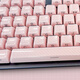 罗技（Logitech）K845机械键盘背光有线键盘 游戏电竞键盘 茶青红轴键盘DIY键帽 办公游戏键鼠套装 全尺寸104键盘 K845-粉色魔浪水晶键帽 茶轴