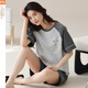 Modal pajamas for women in summer 2025 new cartoon set short-sleeved cotton Korean style thin style for outdoor wear Y9858 M