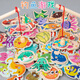 Childlike fishing toys for children wooden baby magnetic small fish infant educational puzzle 1-2 years old one two and a half 3 boys and girls exquisite flat bucket 53 fish + 3 fishing rods + pictures