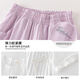OVE Girls Summer Set Children's 2025 New Fashionable Summer Suit Girls Sports Ice Silk Pants Summer Short Sleeve 15251 Purple + 9889 White 130 cm