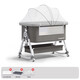Crib Movable Cradle Bett tragbares Zwei-in-Eins-faltbare Multifunktions-BB-Bett Neugeborene Spleißbett Aluminiumlegierung mu yuyun grau 丨 Dream Chase Model [Speicher