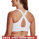 安德玛（Under Armour）圆领纯色Logo印花运动中强文胸女士白色 白色 XS