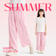 Jean-Vis children's clothing girls' pants summer 2025 new children's wide-leg pants medium-large children's cool summer pants girl casual pants thin style purple/purple rabbit Biye left middle lower K 110