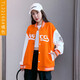 天籁之城 TLZC2022年秋季新款女士休闲宽松百搭上衣潮流棒球服短 蓝色 XL