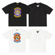 Lee Kids Japoneses Retro Retro English Letras Cartoon Impreso Camiseta suelta de algodón de algodón de bambú de manga corta 3890 White XL
