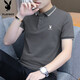 Playboy (PLAYBOY) high-end new pure cotton men's polo shirt short sleeve high-end casual fashion lapel slim summer T-shirt men's comfortable 826 dark gray M Recommended 90-110Jin [Jin equals 0.5 kg]