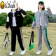 G.Duckkids Girls Frühlings- und Herbst-Set 2025 Neue modische Casual Sports Baseball-Kleidung Kinderkleidung Mädchen zweiteiler Set Trendy Black 1396 Set zweiteiliger Set 110 cm