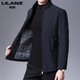 Lilan Men's 2025 Spring and Autumn New Stand Collar Jacket Men's Cotton Jacket Fashion Business Casual Cotton Jacket Men's Trend 8610 Navy Blue (Stand Collar and Cotton) M 170