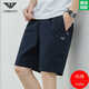 FALAMAONE Armanichi Armani été décontracté cinq points shorts hommes jeunesse pur coton ample mince pantalon de plage 9215-bleu foncé L adapté pour 100-130Jin Jin équivaut à 0,5 kg
