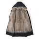 Caesars Pygie Mink Innen unten Herrenfell Nerzmantel Voller Nerkenhaube Nickelmantel Abnehmbarer innerer unten Navy xl