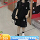 Adidas Clover Embroidery Sports Set Summer Men and Women's Same Short Sleeve Loose Two-Piece Set Casual Shorts Couple Round Neck 9889 Black Set L (90-110Jin [Jin equals 0.5 kg])