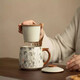 Ru Kiln Office Tea Cup Water Cup Ceramic Tea Set Ceramic Liner Tea Water Separator Gift Gift Souvenir Huang Ru Office Cup--Mozhu