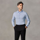 Ou Ding First Class High Elastic Shirt Men's Ice Oxygen Blue 2.0 Business Premium Non-ironing Large Size Customized Casual Long Sleeve Men's Light Blue 42 (Recommended 140-155 Jin Jin equals 0.5 kg)
