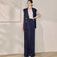 
ROEYSHOUSE Lace High Dark Blue Loose Vest Jacket 2025 Summer New Intellectual Commuter Line Set 12342 Dark Blue (Pants) XL