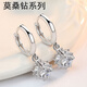 Nilan Fat Donglai same style pt950 platinum earrings for women Moissanite Rubik's Cube ear buckle style simple long earrings platinum Rubik's Cube