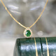 Muhuanshun 18k gold natural tsavorite water drop pendant, natural diamond inlaid gold, gorgeous and exquisite small water drop clavicle chain, pendant + Chopin chain