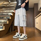 QiJungou Military Green Works Shorts Summer Summer Seda de Summer pantalones fríos de la marca de moda Harun Harun Gn679 Black M 90-120Jin [Jin iguala 0.5 kg]