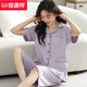 Hengyuanxiang pijama de algodón de mediana edad y jóvenes para mujeres en pantalones cortos de manga corta de verano