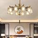 OPP (Opple) 2025 neuer Stil Abwärts alle Kupfer New Chinese Style Wohnzimmer Kronleuchter chinesischer Stil High-End Atmospheric Villa Restaurant Tea Room Hall 9889-10 Kupferköpfe Volles Spektrum Drei-Farben LED LED LED