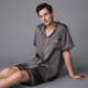 Amerpin First-Line-Marke 100% Mulberry Silk Pyjamas Männer Mulberry Seidenseide Großgröße Leichte Luxus-Heimkleidung 3899 Schwarz grau l [Gewicht: 100-139jin [Jin entspricht 0,5 kg]]