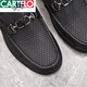 Zapatos de Cartelo para hombres Summer Breathable Business Inventual Papá Sandalias de cuero de cuero zapatos de cuero hueco de cuero para hombres zapatos de bean de poro de vaca 9910 marrón 38