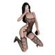 Les bas sexy ouverts à l'équipement sans passion et tentation Vêtements de filet en une pièce transparents costume uniforme de soie noire en gros 1049 noir de taille égale