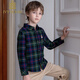 IVY HOUSE children's clothing for boys and older children in spring and autumn new style plaid shirt long-sleeved tops cotton versatile college style base A dark green 120