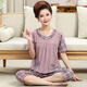Hengyuanxiang 20 Nouveau style de mères d'âge moyen et âgées pyrons de pyjamas féminins en coton pur pour les vêtements de maison en vrac entièrement à manches courtes pantalons recadrés.