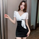 BFXY夜场工作服 夜场上班衣服性感连衣裙夜总会KTV礼服按摩足浴技师工 3882黑色 L 建议105-115斤