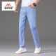
Inter Milan luxury brand high-end Tennis jeans men's summer thin loose straight Celier elastic men's trousers 9767B light blue 28