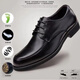 Chaussures en cuir masculin Huilijun, chaussures en cuir de grande taille, chaussures en cuir respirant, chaussures en cuir décontractées, chaussures en cuir d'affaires, chaussures de papa, chaussures en cuir d'affaires de travail, hommes 9901 noir / [Business and Casual] 38 38