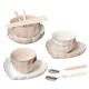 Yusenyi Leichte Luxuskeramikschale und Teller Set Home 2024 Neues chinesisches Tabelle Sinnesschale und Tellerschale und Teller bewegt goldgestrichen 4-6 Personen Food Gift Box 1355