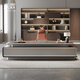 Wolin E0-level high-end boss table, president's table, light luxury modern office desk, office table and chair combination executive table, 2.8-meter table left side cabinet