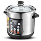 Gemus stainless steel electric stew pot, fully automatic household soup pot, water-proof stew pot, large capacity 10 liters, commercial multi-functional porridge pot, lemon paste stew, scheduled timer, heat preservation and health-preserving soup pot, 6.5L double bladder (2.5L stew pot), household use for 3-5 people, 6.5L
