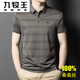 
Jiumuwang's new Jiumuwang mulberry silk short-sleeved striped T-shirt for men's lapel casual middle-aged polo syrup silk T9818# blue M 165 [Suggested 90-120Jin [Jin equals 0.5 kg]]