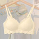 Summer delgados senos pequeños sin marcas, ropa interior de soporte suave de gelatina para mujeres que recolectan senos sin anillos de acero, senos grandes, sujetadores pequeños. Piece simple [Champagne White] M tamaño [34/75ABC]