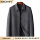 MAGIOPY luxury high-end brand men's short tweed jacket for men autumn and winter wool middle-aged business jacket woolen coat men gray XL