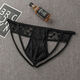 Banfishi men's sexy sexy thong underwear, transparent U convex thong underwear, lace, low waist, hollow, pure lust and temptation. Black, one size fits all, 90 Jin Jin is equal to 0.5 kg, 160 Jin Jin is equal to 0.5 kg