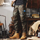 Jeep Spirit Jeep Pantalones de trabajo Men's Spring y Autumn Nuevos pantalones largos Pantalones de ocio para hombres Confort deportivos al aire libre más pantalones de troll de vellón A688 Camuflage gris (estilo de primavera y otoño) 32