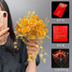 Cup Horse Chinese Style Bride Wedding Handd Fleur Fleur Golden Rose Wedding Gift Wedding Handmade DIY XIUHE CADEAU le meilleur ami Rose de la Rose - Sac à base + boîte-cadeau transparente + sac cadeau