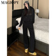 Magiopy International Luxury High-End-Marke Mode modische altersreduzierende Freizeitsportanzug für Frauen 2025 Spring Lose koreanische Version Grüne Kapuzenhellgrün zwei-teiliger S-Set (100 Jin [Jin ist gleich 0,5 kg]))