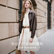 Veste en cuir marron Brown Xianging Maillard pour femmes courte 2025 Automne Nouveau revers rétro Pu Leather Veste de moto