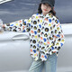 BJT Girls' Shirts Spring and Autumn Clothing Children's Style Long-Sleeved Tops 2025 New Girls Autumn Full Print Clothes Trendy White 160 cm