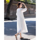 Demana [Fresh Pure Cotton] Spring and Autumn Water-soluble Lace Embroidered Tea Skirt Tassel Cotton Rope Ruffled Women's Dress
